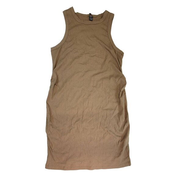 Back to Basics Body Tank Dress Ribbed Stretch Beige Shein Womens XL New with Tag - Picture 1 of 8